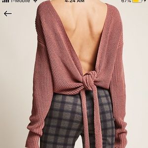Sweater-knit Tie-Front Top